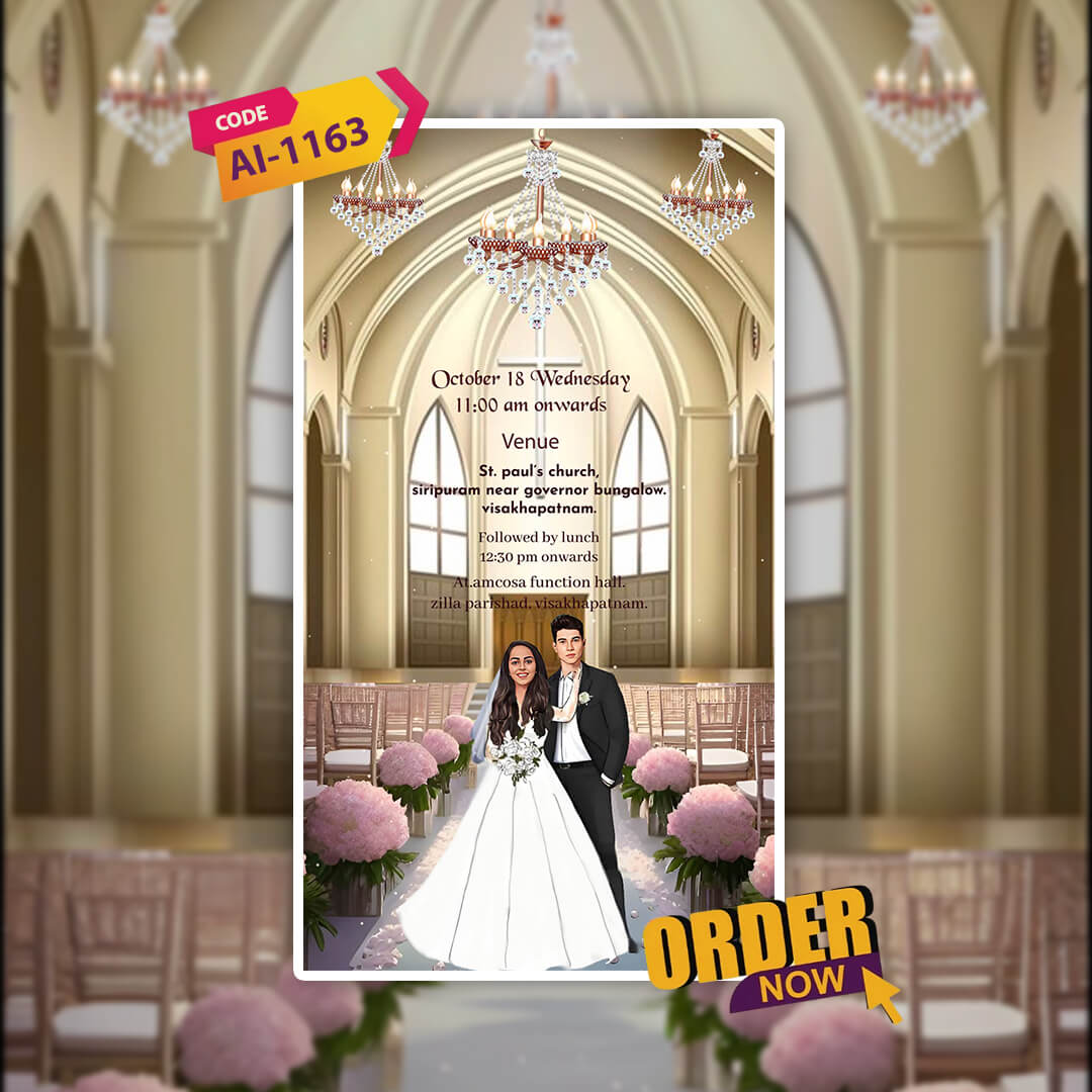 Christian Wedding Invitation Video | Faith-Based Invite| AI-1163
