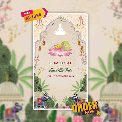 Jain Diksha Invitation Video | Floral e-Invite AI-1354