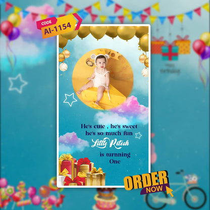 Birthday Invitation Video | Playful Theme | AI-1154