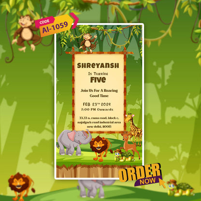 Birthday Invitation Video | The Jungle Theme | AI-1059