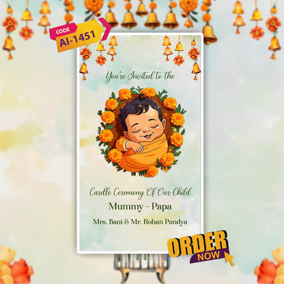 Cradle Ceremony Invitation Video | Tender Baby Function| AI-1451