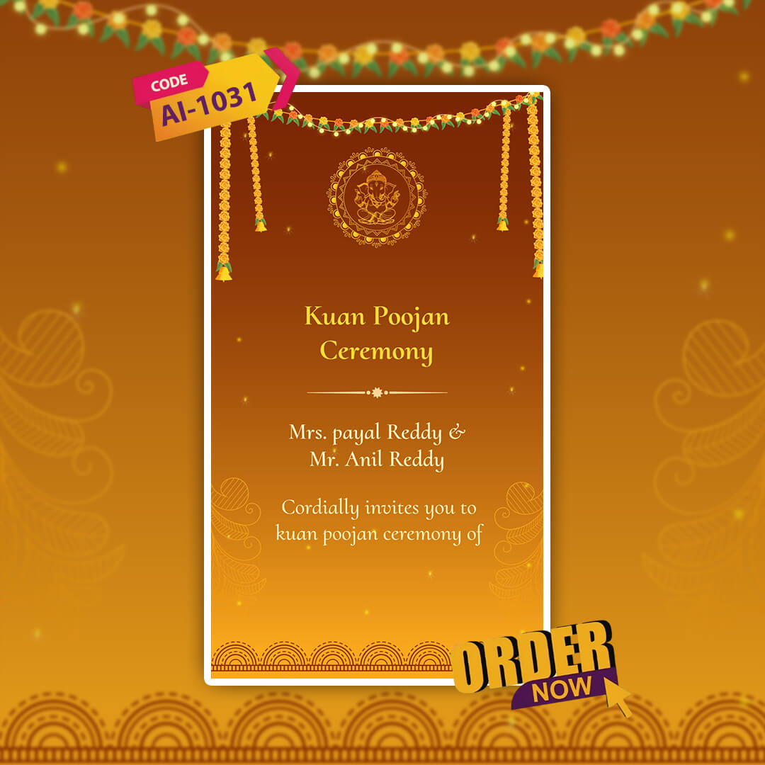 Kua Poojan Video Invitation | Modern Invite |  AI-1031