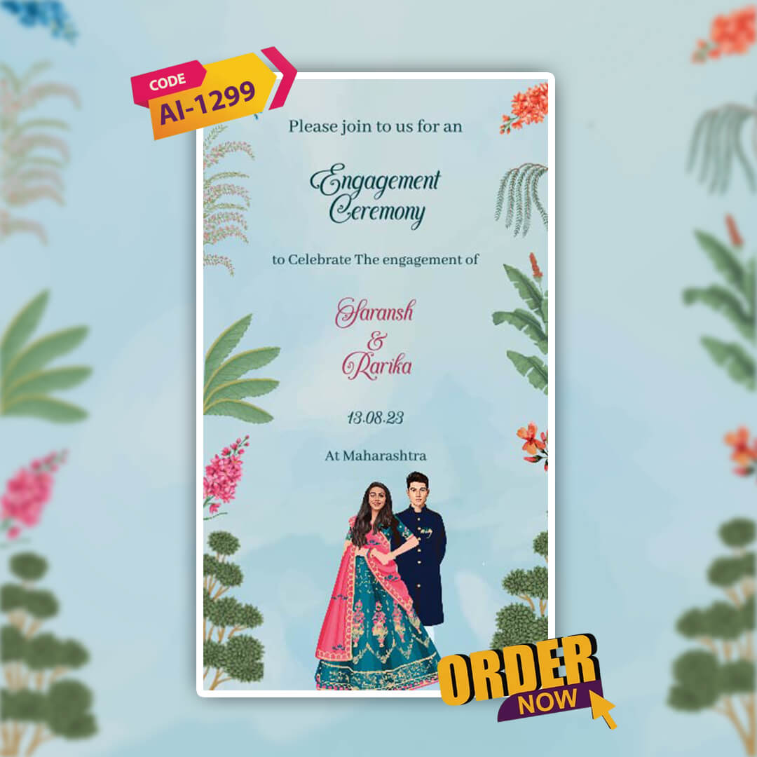 Engagement & Ring Ceremony Video Invitation | Dreamy | AI-1299