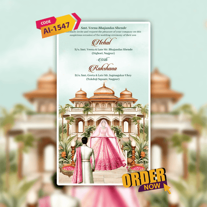 Caricature Wedding Invitation Video | Video Invitation | AI-1548