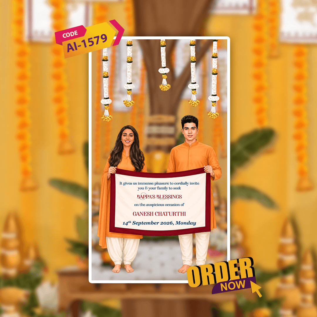 Ganesh Chaturthi Invitation Video | Digital Video Invitation | AI-1579