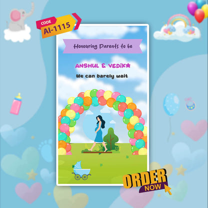 Baby Shower Invitation Video | Editable  | AI-1115