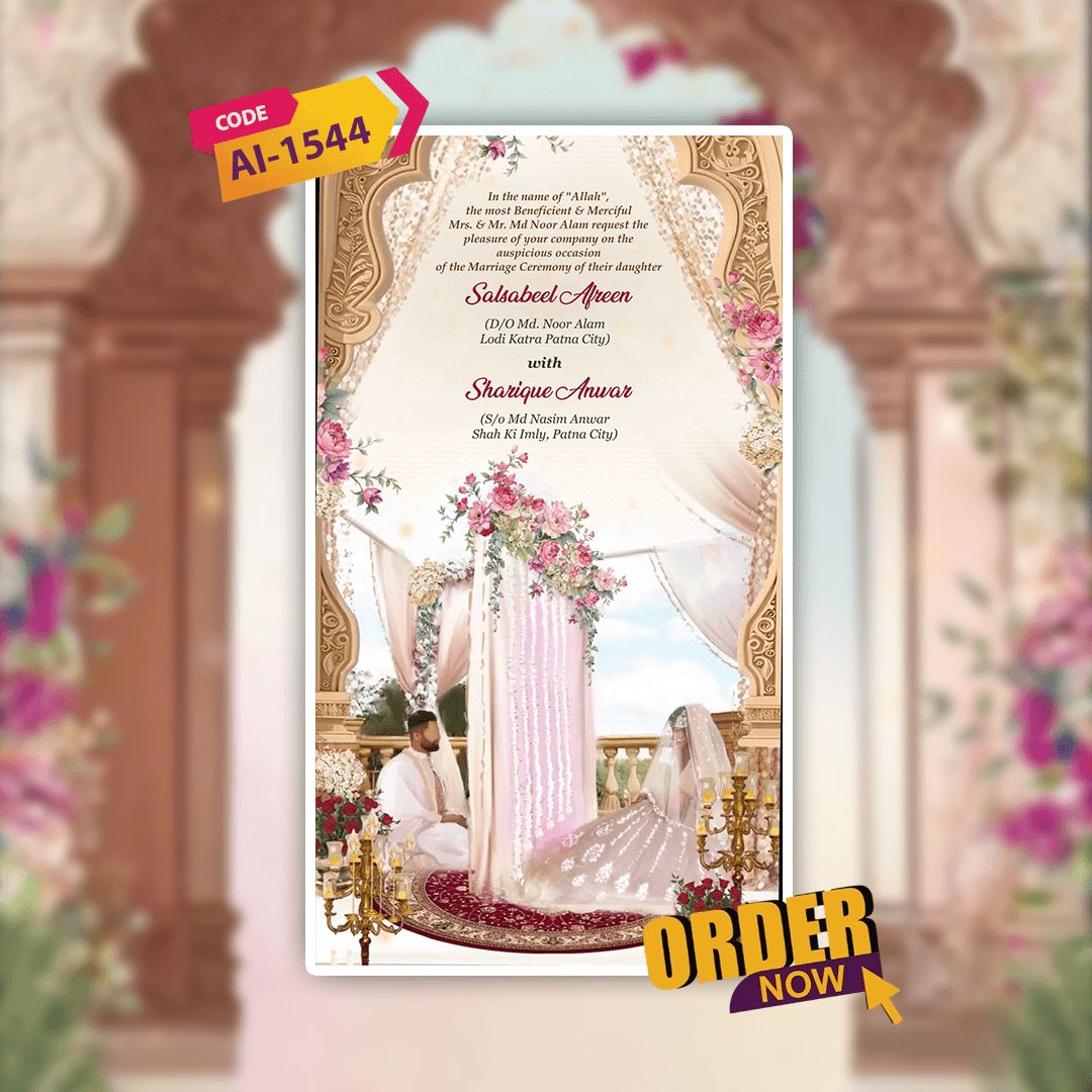Muslim Wedding Invitation Video | Digital Video Invitation | AI-1544