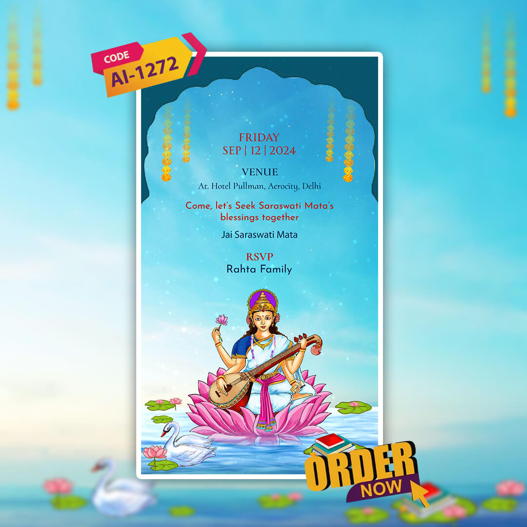 Saraswati Puja Invtation Video | Digital E-Invite | AI-1272