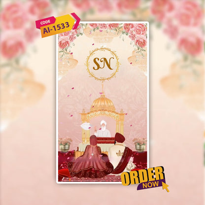 Sikh Wedding Invitation Video | Punjabi Wedding Video Invitation | AI-1533