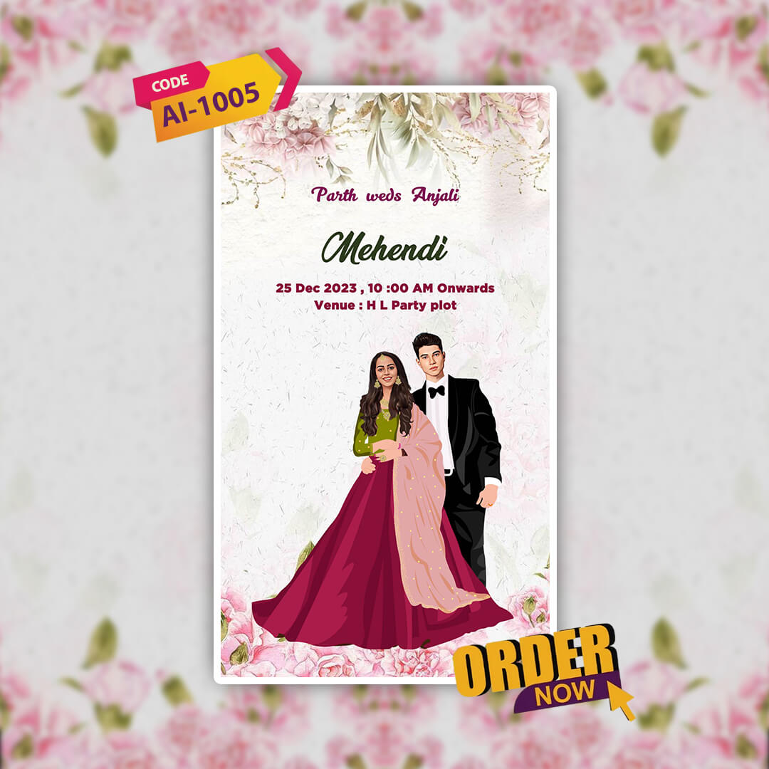 Wedding Video Invitation | Customize| AI-1005