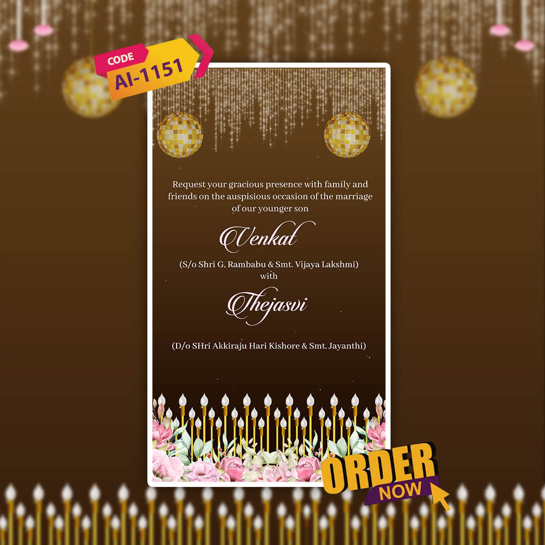 South Indian Wedding Invitation Video | Elegant & Animated| AI-1151
