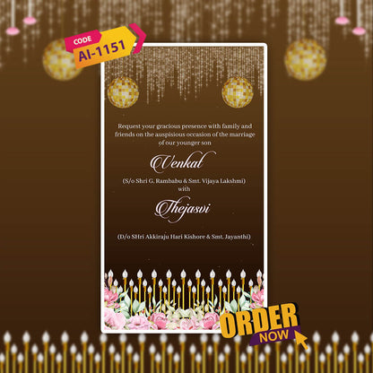 South Indian Wedding Invitation Video | Elegant & Animated| AI-1151