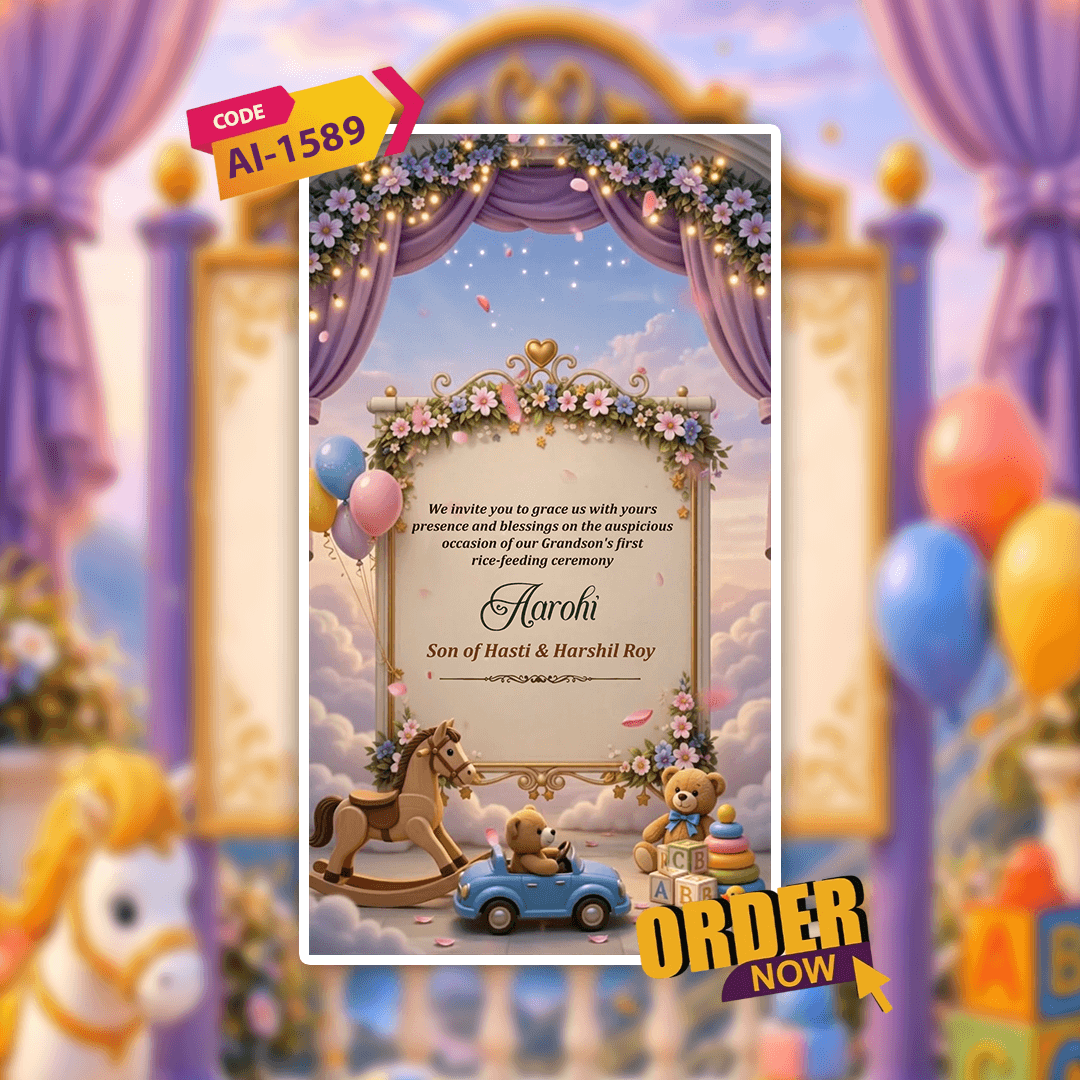 Annaprashan Ceremony Invitation Video | Rice Feeding Ceremony Video Invitation | AI-1589
