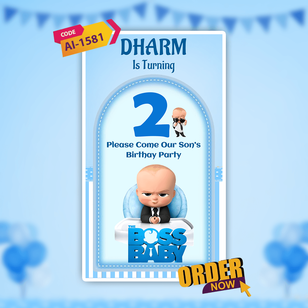 Baby Boss Theme Birthday Invitation Video | AI-1581