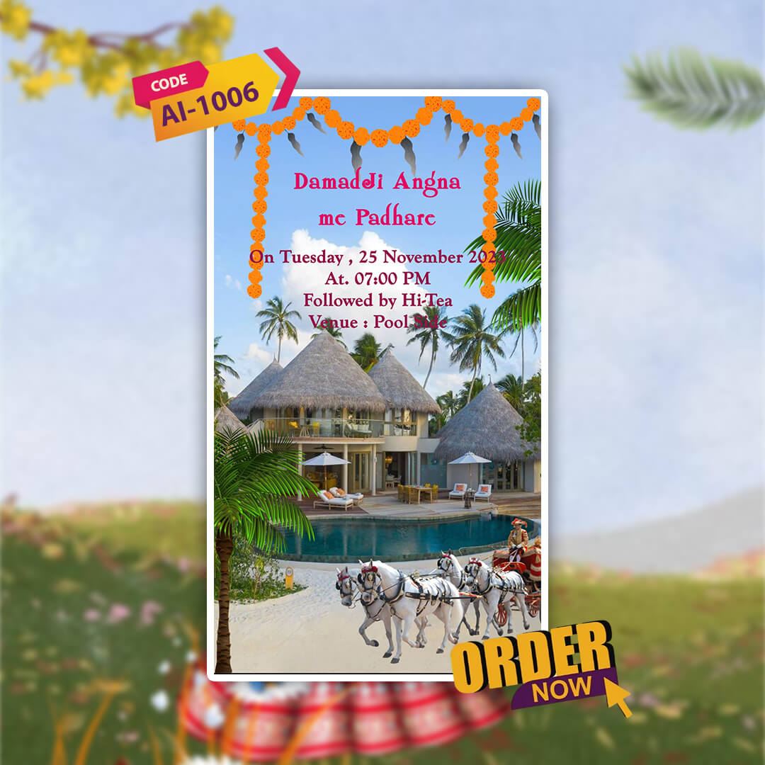 Wedding Video Invitation | Floral | AI-1006