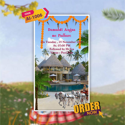 Wedding Video Invitation | Floral | AI-1006
