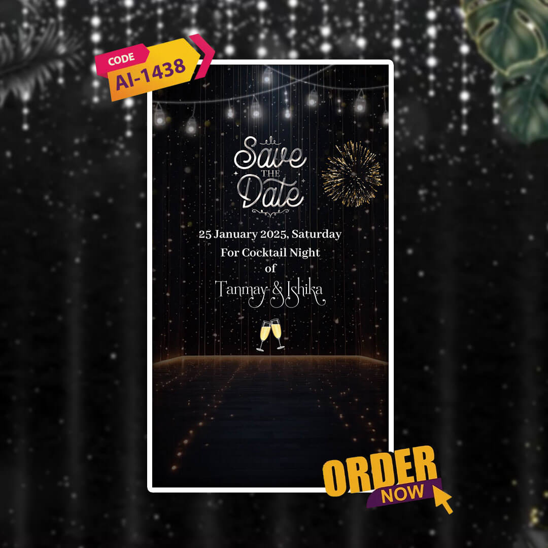 Save The Date Invitation Video & Days to Go Invites | Stylish | AI-1438