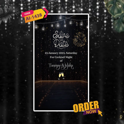 Save The Date Invitation Video & Days to Go Invites | Stylish | AI-1438