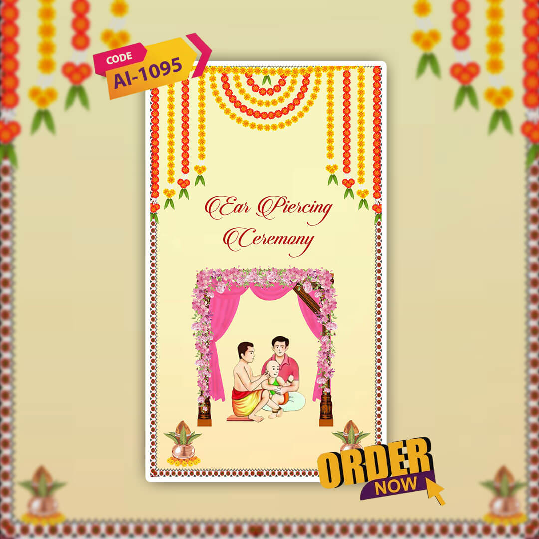 Ear Piercing Ceremony Invitation Video | Cherished Memory | AI-1095