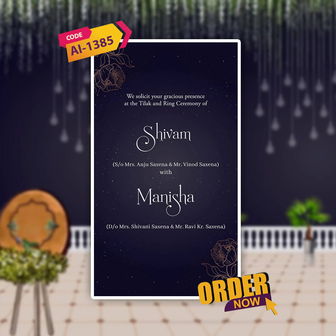 Engagement & Ring Ceremony Video Invitation | Fireworks | AI-1385