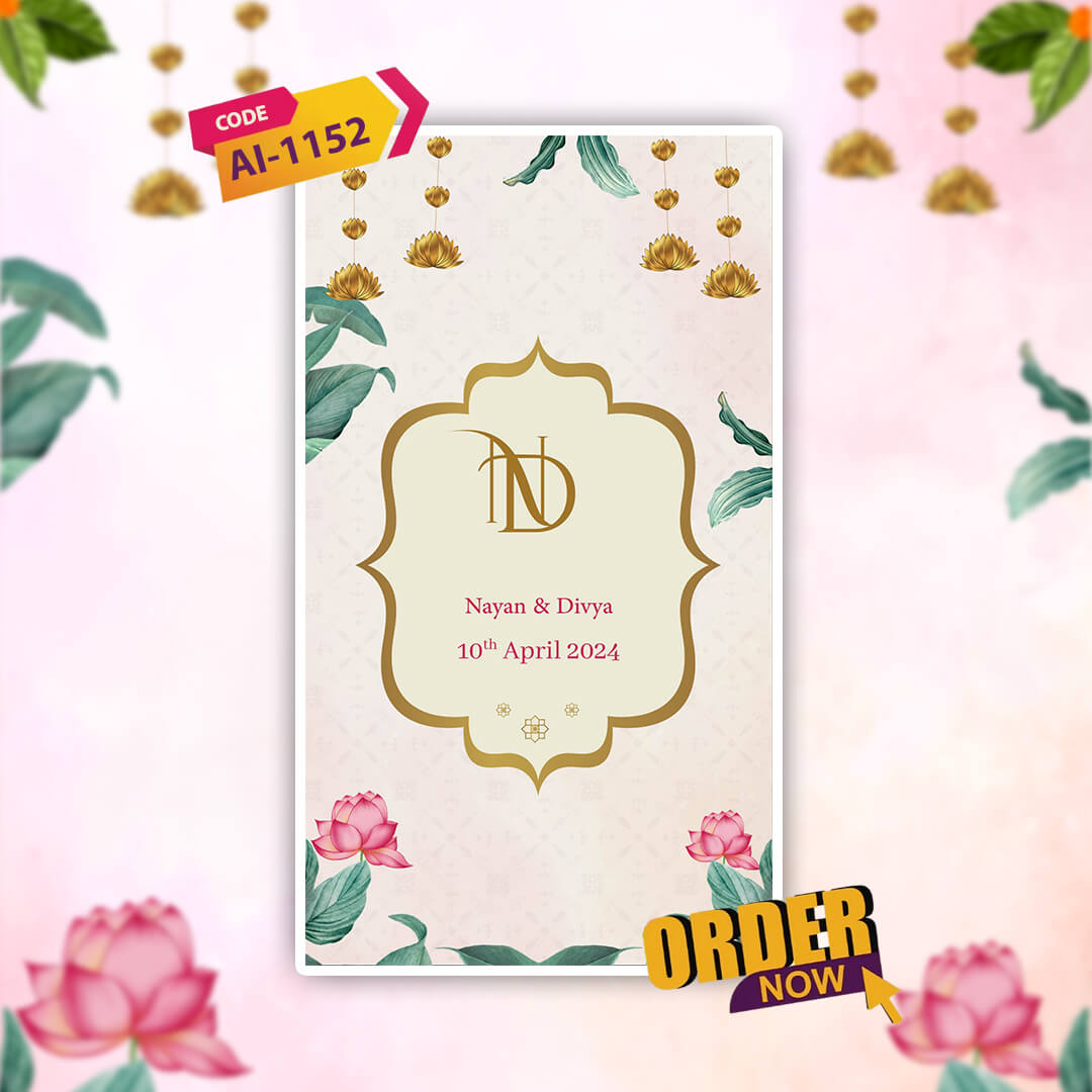 South Indian Wedding Invitation Video | Ganesha Pink Theme | AI-1152