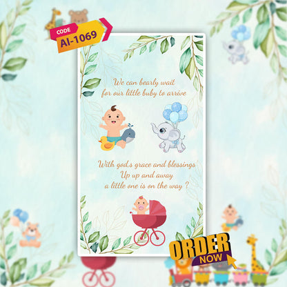 Baby Birth Announcement Invitation Video | Adorable Baby Theme | AI-1069