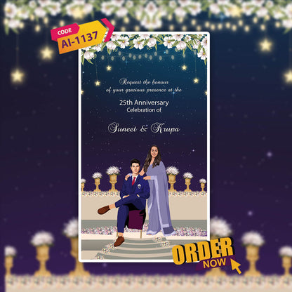Anniversary Video Invitation | Stylish Couple | AI-1137