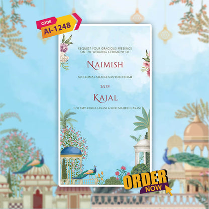 Gujarati Wedding Invitation Video | Watercolor Theme | AI-1248