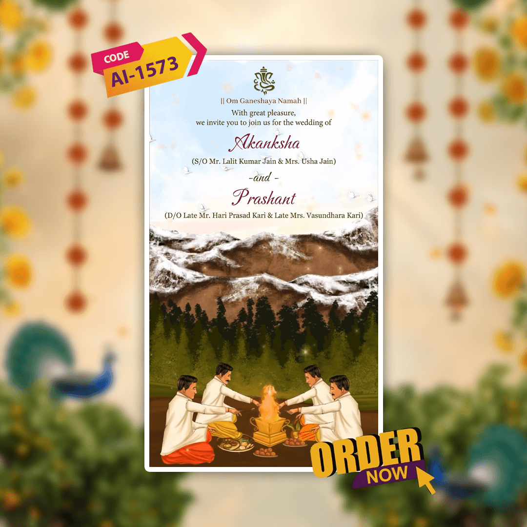 Shiv Parvati Theme Wedding Invitation Video | AI-1573
