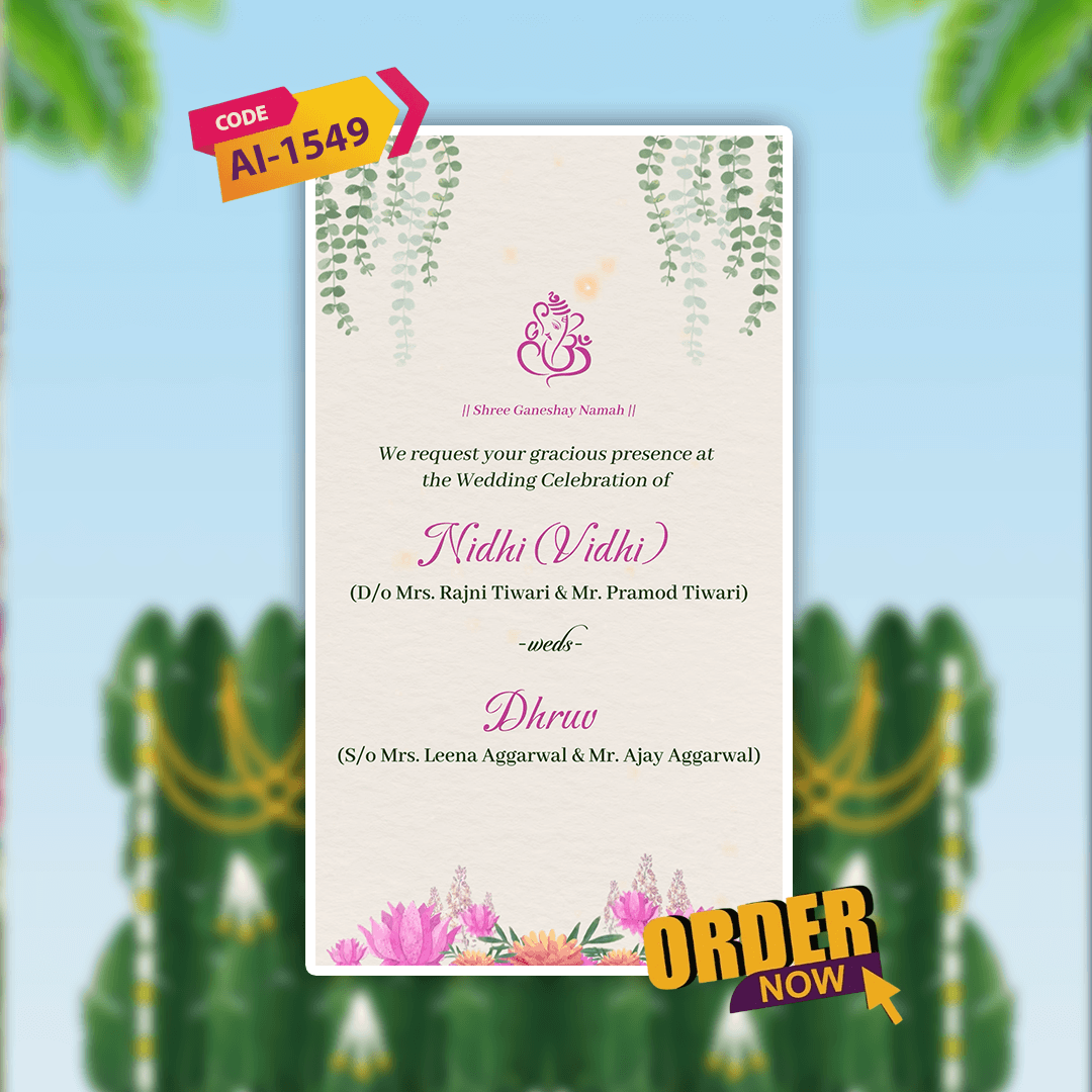 Wedding Invitation Video | Caricature Wedding Video Invitation | AI-1549