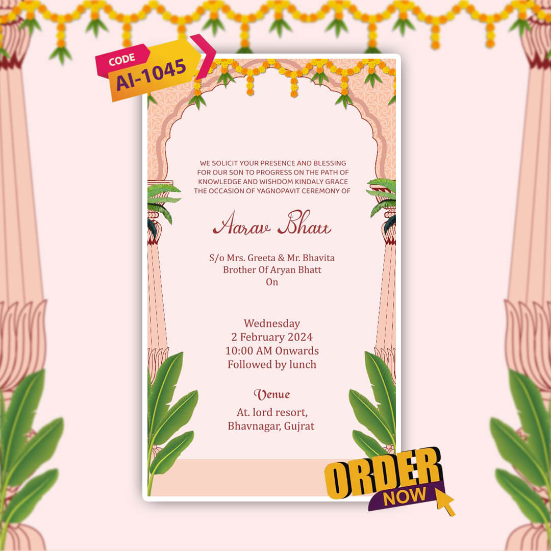 Thread Ceremony Invitation Video | Upanayanam Invite | AI-1045