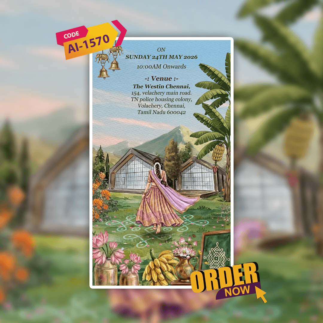 Half Saree Invitation Video | Digital Video Invitation | AI-1570