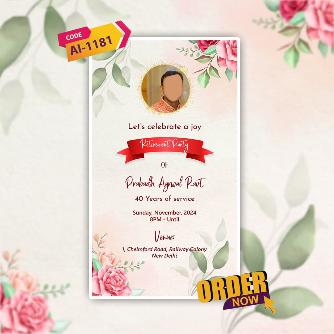 Retirement Party Invitation Video | Farewell Invitation | AI-1181