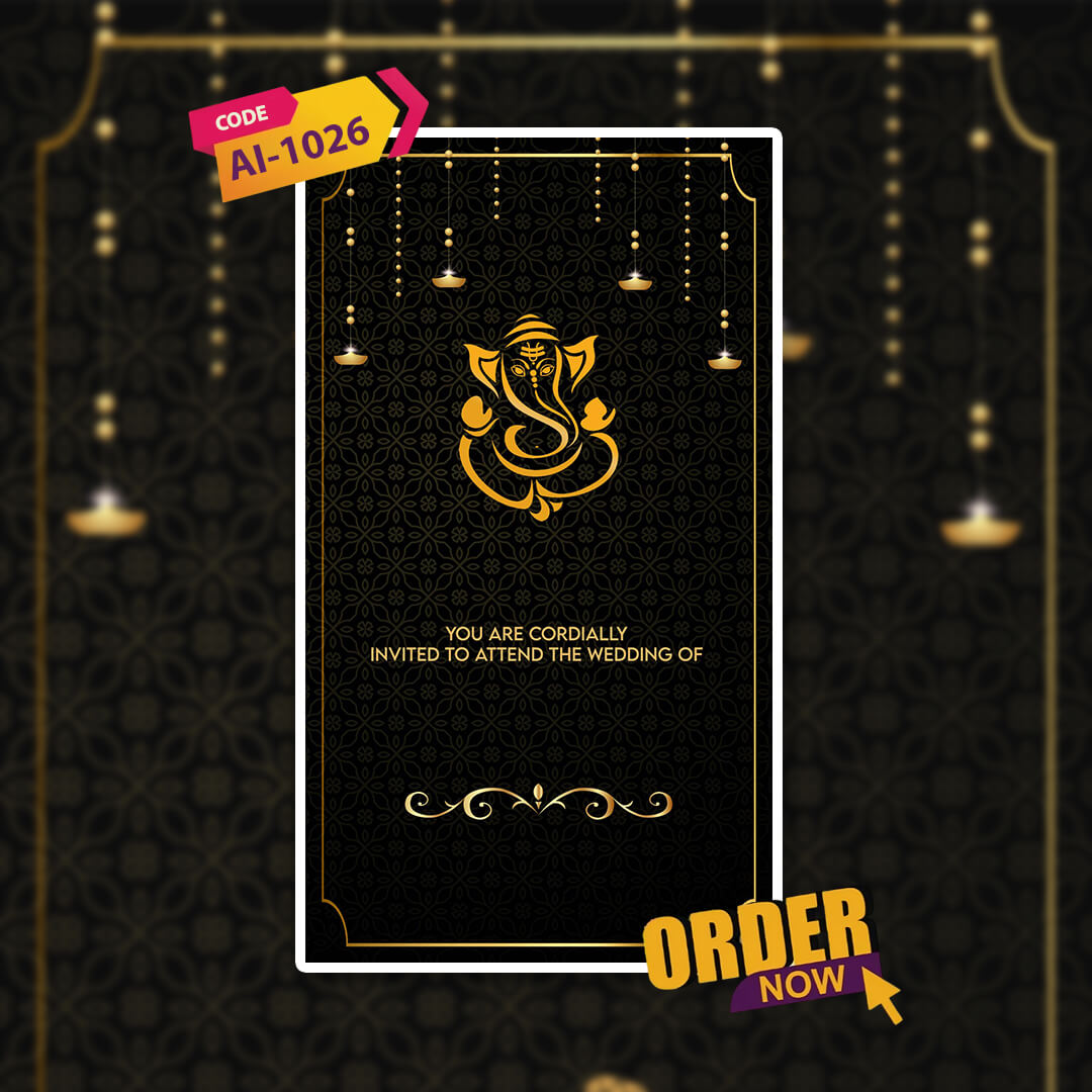 Wedding Video Invitation | Black Themed| AI-1026