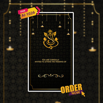 Wedding Video Invitation | Black Themed| AI-1026