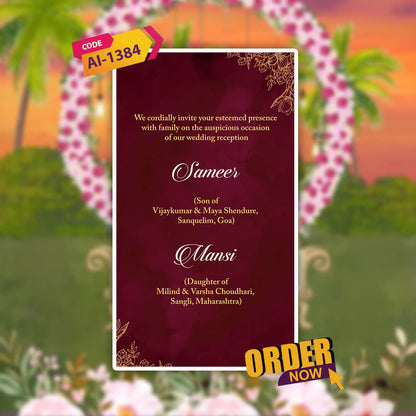 Reception Party Invitation Video | Elevate Your Event| AI-1384