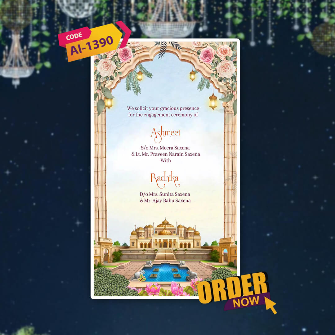 Engagement & Ring Ceremony Video Invitation | Stylish Theme | AI-1390