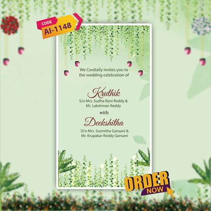 South Indian Wedding Invitation Video | Temple Theme | AI-1148