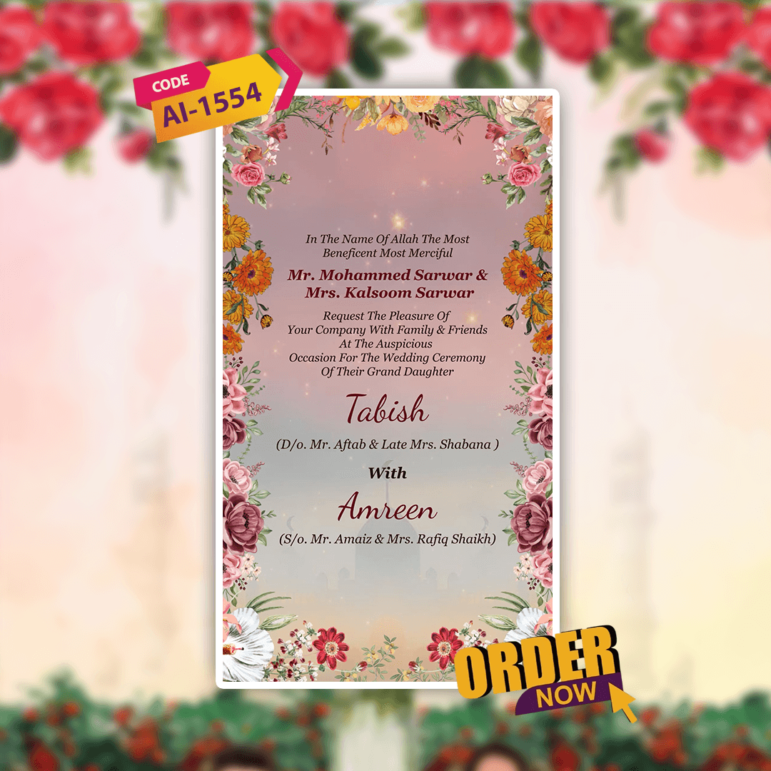 Muslim Wedding Invitation Video | Wedding Video Invitation | AI-1554