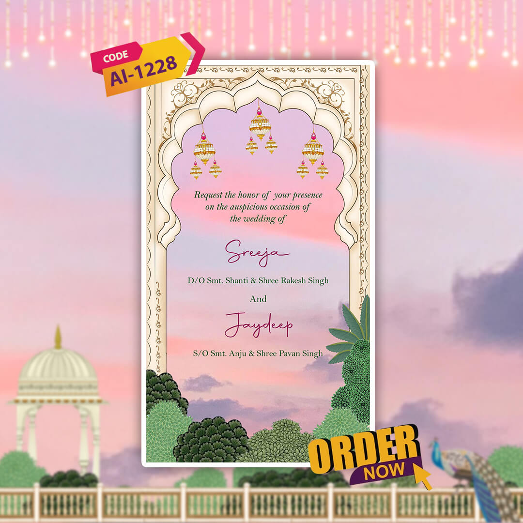 Bengali Wedding Invitation Video – Pink & Blue Theme | AI-1228