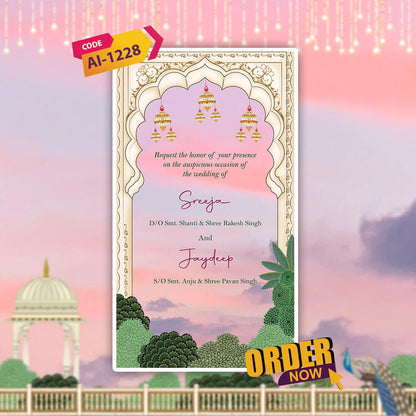 Bengali Wedding Invitation Video – Pink & Blue Theme | AI-1228