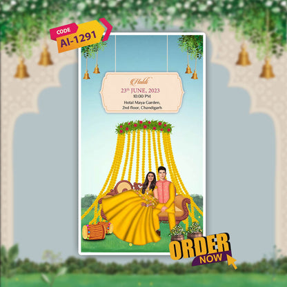 Sikh Wedding Invitation Video | Golden Blossom Theme | AI-1291