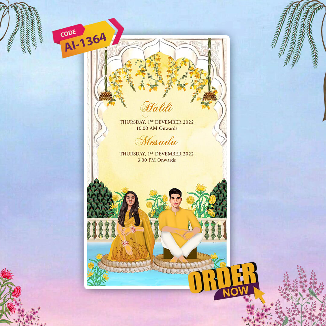 Digital Wedding Invitation Video | Luxury Wedding Video |AI-1364