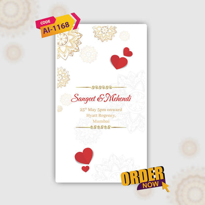 Digital Wedding Video Invitation | Romantic Digital Invite| AI-1168