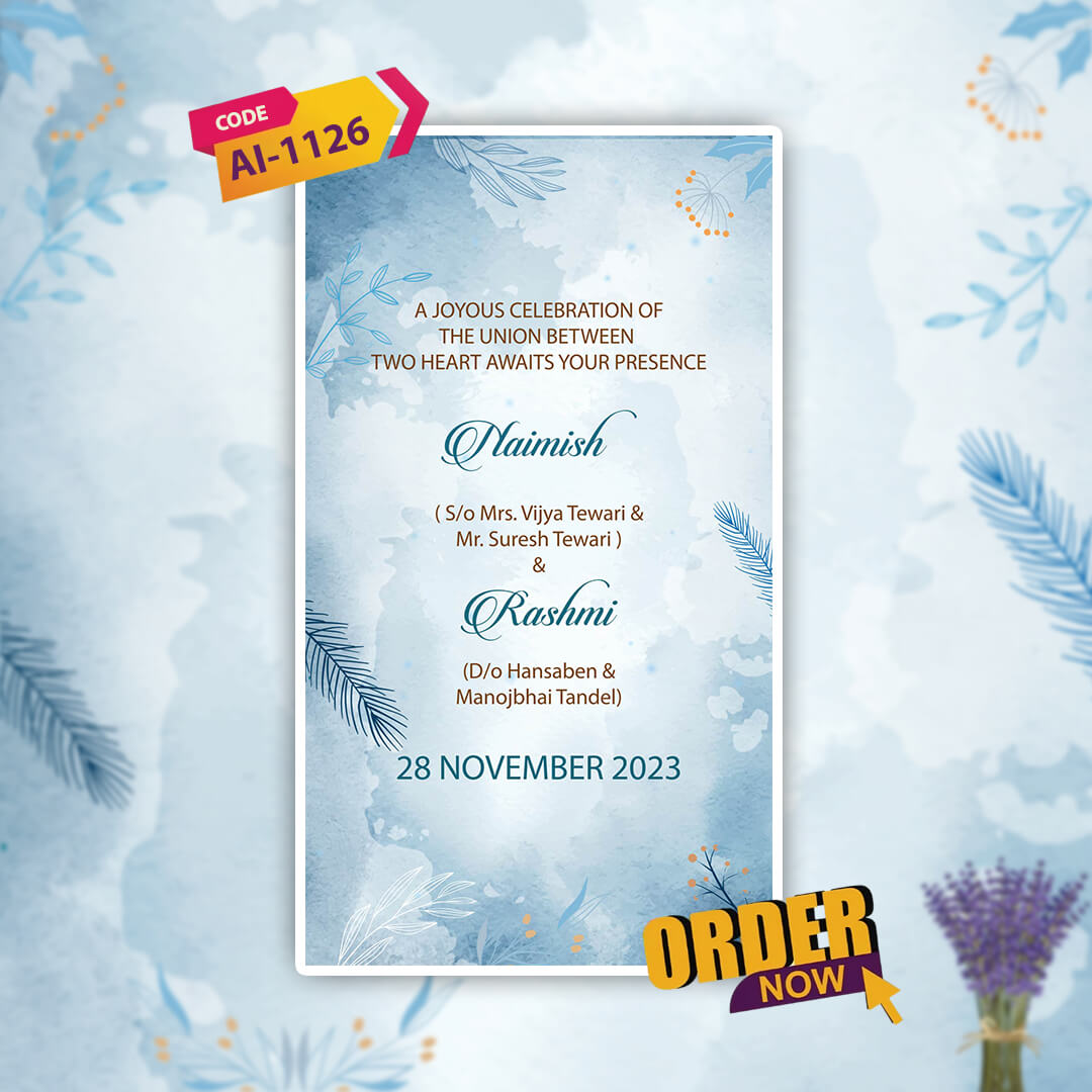 Reception Party Invitation Video | E-Invite | AI-1126