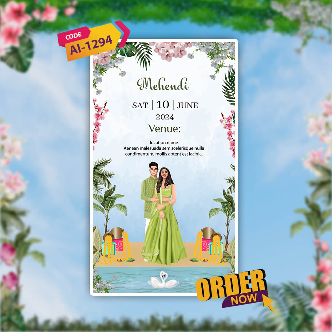 Sikh Wedding Invitation Video | Pink Floral Delight Theme | AI-1294