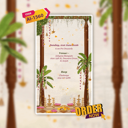 Dhoti Ceremony Invitation Video | Digital Video Invitation | AI-1560