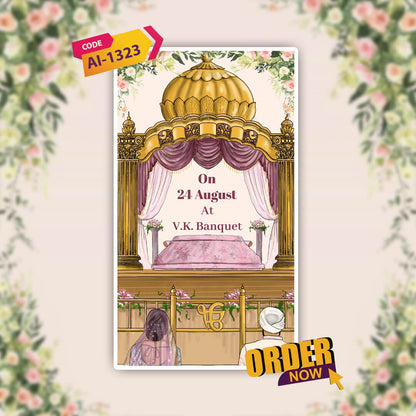 Sikh Wedding Invitation Video | Classic Theme |  AI-1323