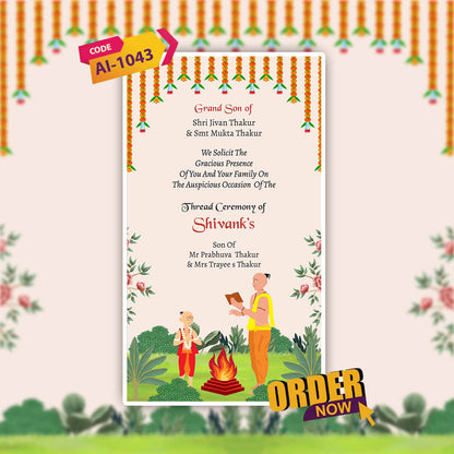 Thread Ceremony Invitation Video | Upanayanam Digital Invite | AI-1043