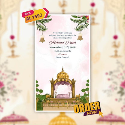 Sikh Wedding Invitation Video | Punjabi Wedding Video Invitation | AI-1593